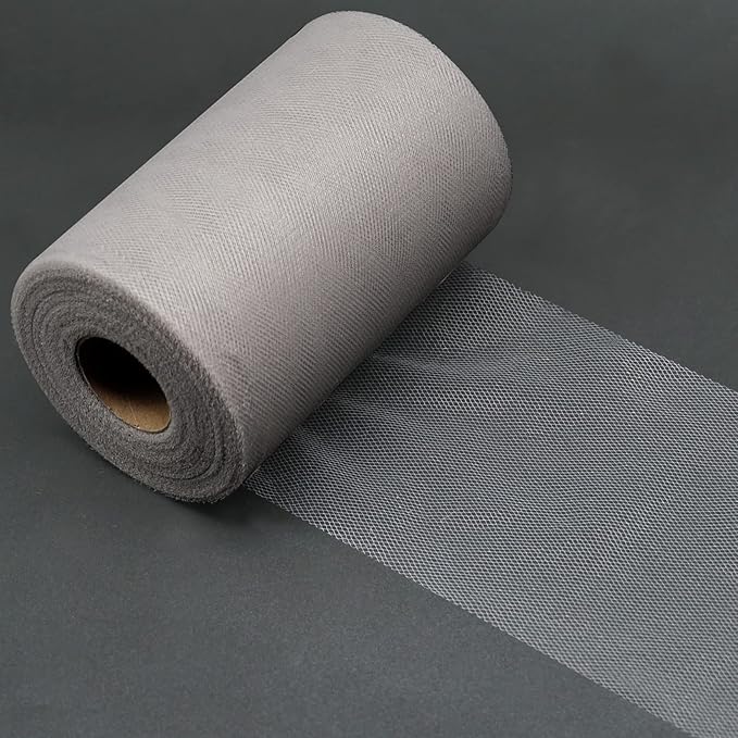 Silver Tulle Fabric Rolls 6 Inch by 100 Yards Fabric Spool Tulle Ribbon - Image 5