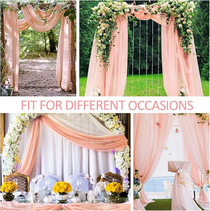 Blush Wedding Arch Draping Fabric Sheer Arch Drapes Backdrop Curtain - Image 8