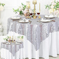 ShinyBeauty 2 Pack 72x72 Inch Silver Sequin Tablecloths by ShinyBeauty