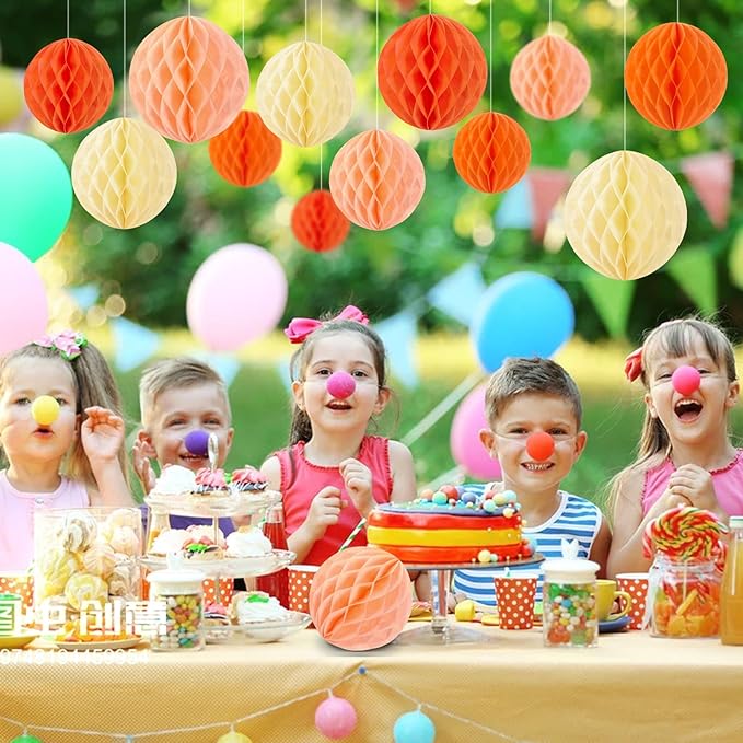 Pink and Orange Honeycomb Hanging Paper Balls, Fall Party Decoration, Groovy - Image 7