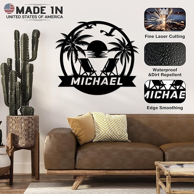 Personalized Beach Decor for Home, Custom Metal Sign Outdoor Nautical Decor - Image 4