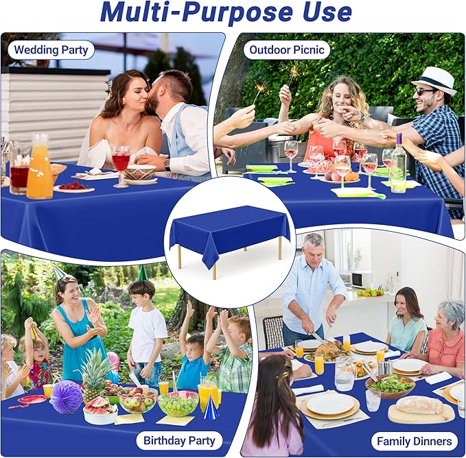 12 PCS Waterproof Plastic Table Cloth, Table Cloth Rectangle Table, 54 X 108 IN - Image 6