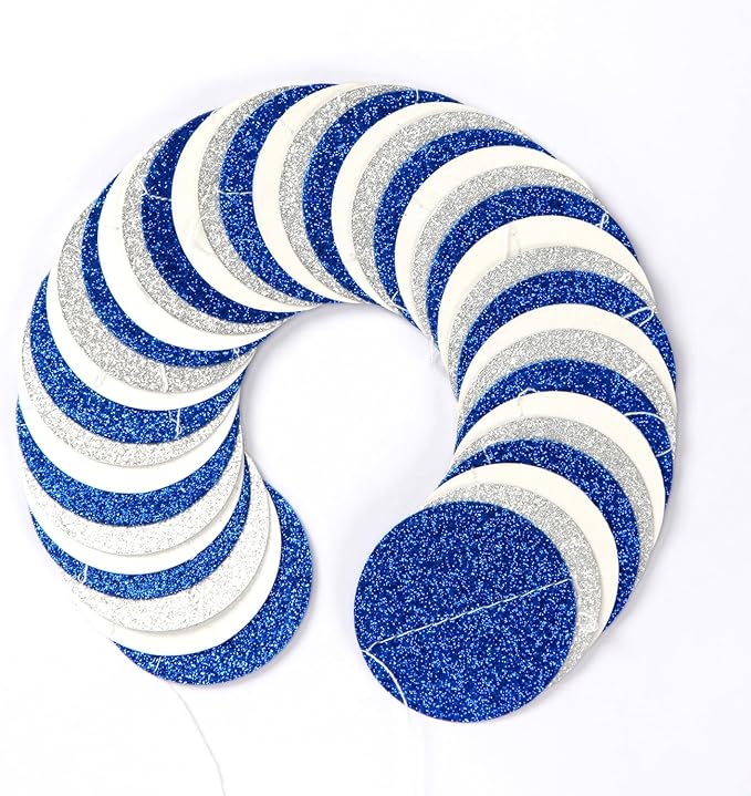 Navy-Blue White-Silver Birthday Party-Decorations Streamers - 52FT Graduation - Image 3