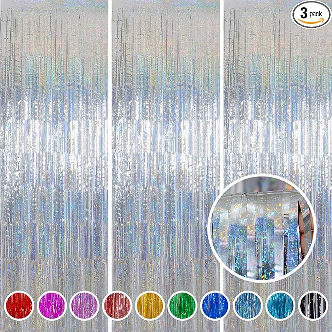 Foil Fringe Curtains Independence Day Decorations by Melsan