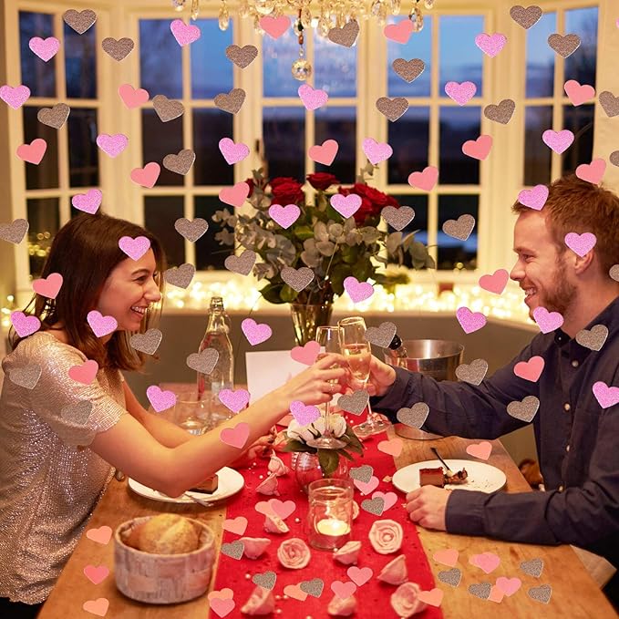 200 Pcs Pink Heart Paper Confetti - Image 6