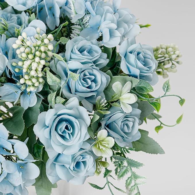 Artificial Flower 5 Branches Artificial Silk Fake Flowers Bouquet Small Roses - Image 4