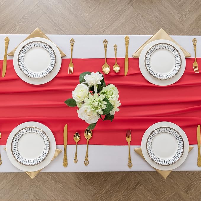 6Pack 9ft Chiffon Table Runner 14x108 Inch Sheer Romantic Table Runner - Image 3