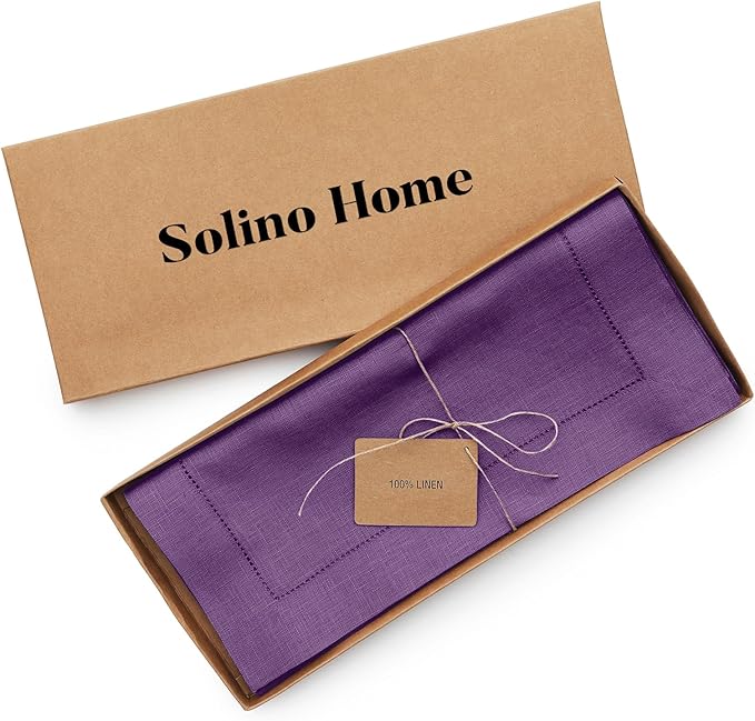 Solino Home Linen Purple Table Runner 72 Inches Long - Image 6