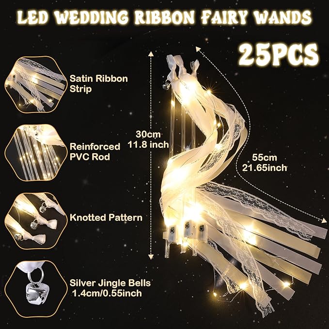 25 Pcs Wedding Wands Ribbon Streamers - Image 2