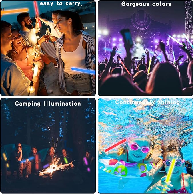 20 Pcs Ultra Bright Large Glow Sticks 14 Inch Industrial Grade 8 Colors Jumbo - Image 6