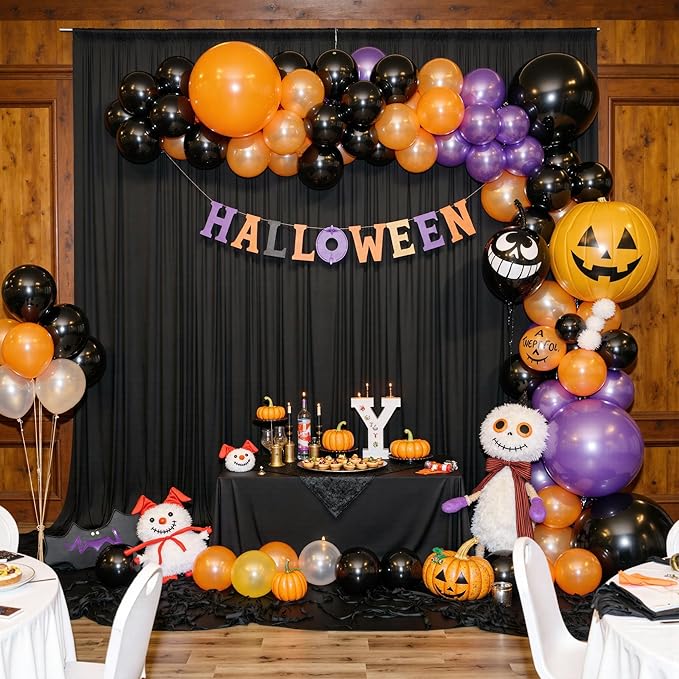 PartyVillage 20ft×15ft Black Backdrop Curtain by PartyVillage