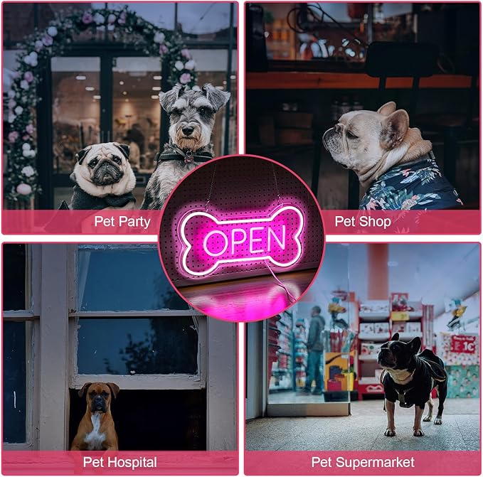Led Neon Open Sign For Business, Dog Bone Neon Sign Art Pet Shop, Welcome Sign - Image 7