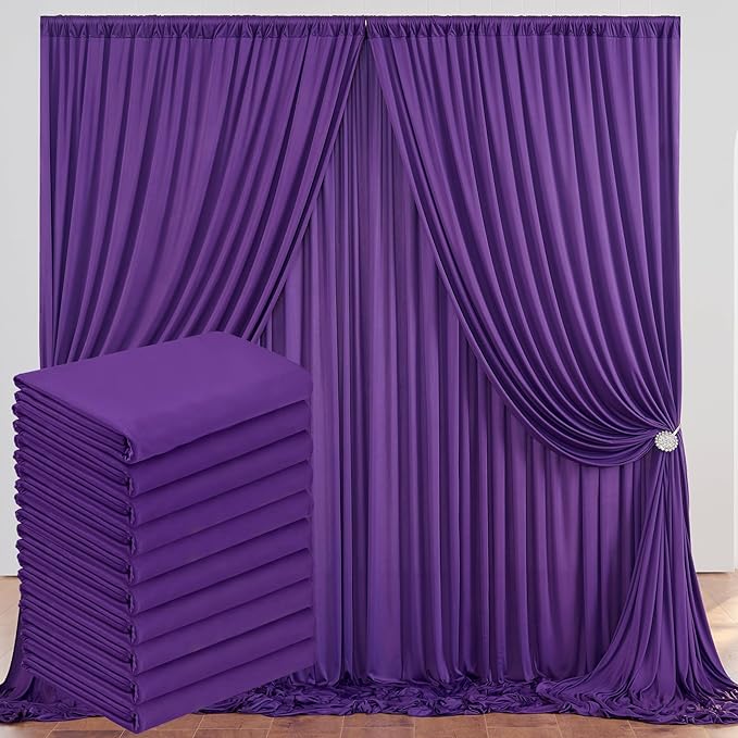 50 ft x 10 ft Wrinkle Free Purple Backdrop Curtain by Outpain