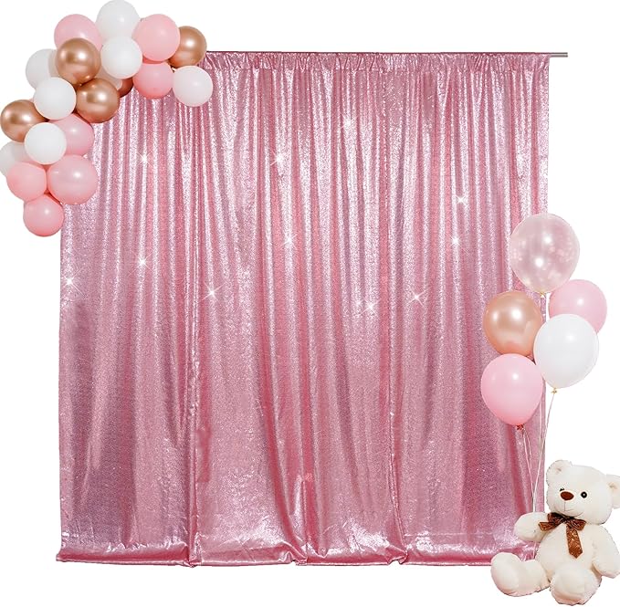 SquarePie Sequin Backdrop Less Transparent Background Sparkly Curtain by SquarePie