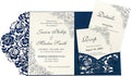DORIS HOME 50pcs Laser Cut Wedding Invitation Pockets by DorisHome