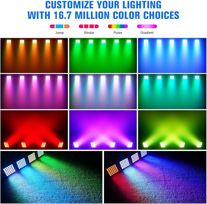 Rechargeable Par Can Lights, 72W RGB 5200mAh Uplights Battery Powered Stage - Image 3