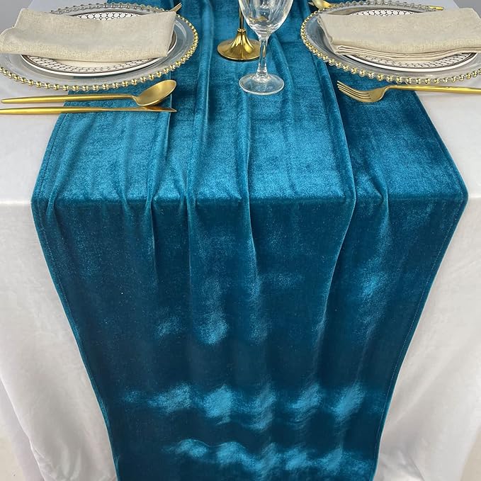 Velvet Table Runner, 10ft Luxurious Wedding Reception Decorations Soft Velvet - Image 5