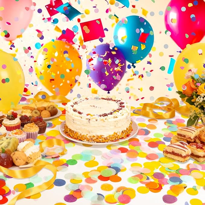 RYKOMO 20000 Pieces 1 Inch Round Tissue Paper Confetti, 7oz Multicolor Table - Image 4