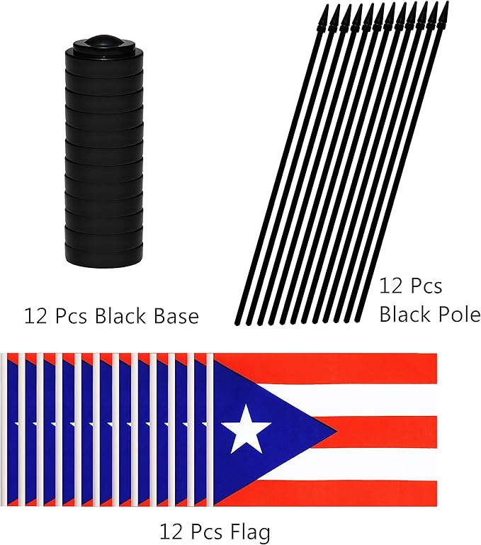 12 Pack Puerto Rico Desk Flags Set, Puerto Rican Small Mini Table Office Flags - Image 3