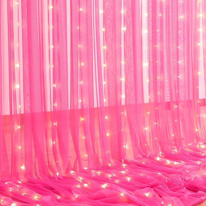 Hot Pink Tulle Backdrop Curtain - Image 7
