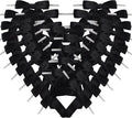50pcs 2-1/2" Black Satin Ribbon Bows by Micomon