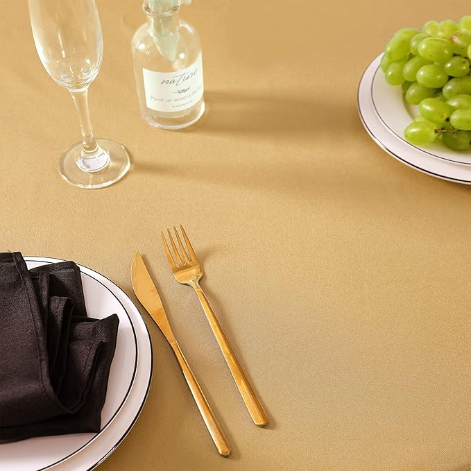 120 inch Round Tablecloth Washable Polyester Table Cloth Decorative Table Cover - Image 7