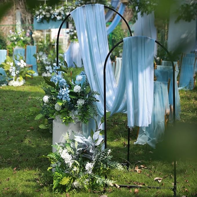 Wokceer Baby Blue Wedding Arch Draping Fabric Backdrop 3 Panels 28.7" X 20FT - Image 5