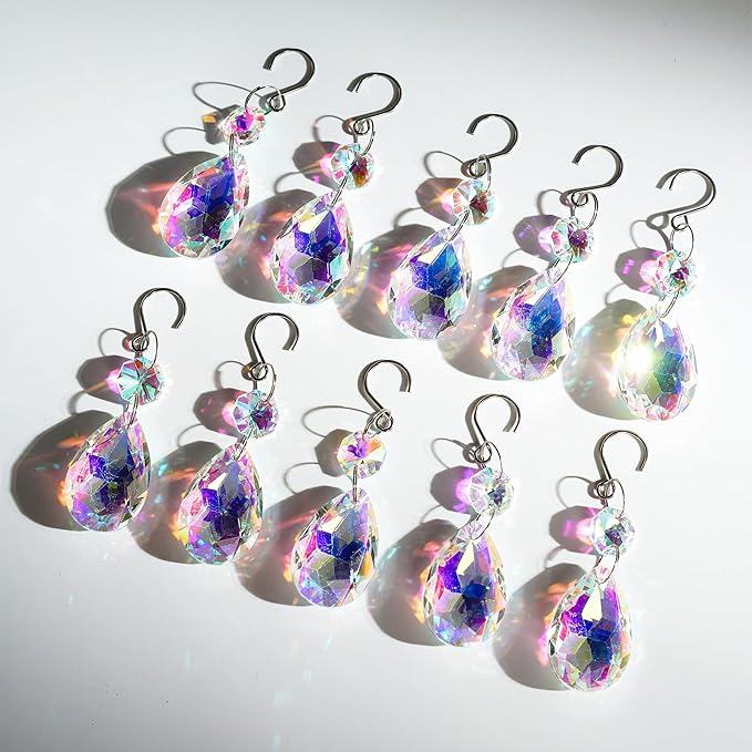 H&D HYALINE & DORA 3Inch Crystal Suncatcher Bauhinia Prisms Pendants 10Pcs - Image 6