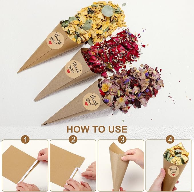 PATIKIL Dried Flower Confetti Cones - Image 3