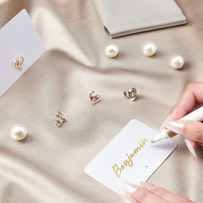 UNIQOOO 12Pcs Decorative Gold Love Heart Place Card Holders Bulk, Romantic Name - Image 6