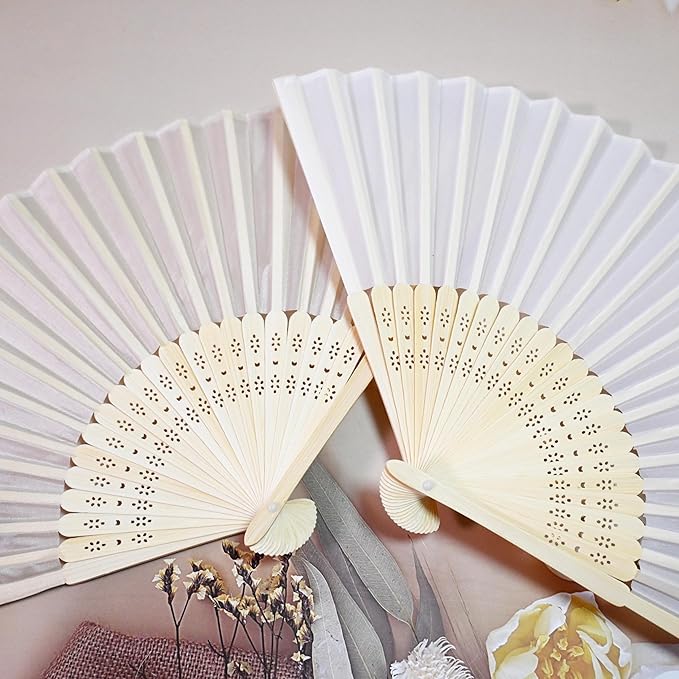 Personalized Folding Hand Fans Engraved Silk Fans, Summer Wedding Fans - Image 7