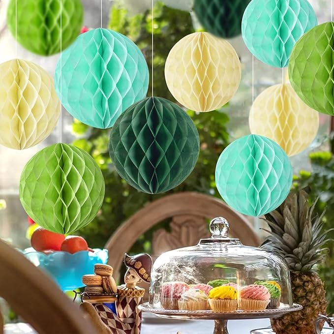 Sage Green Honeycomb Balls Decorations Sage Green Honeycomb Paper Decorations - Image 6