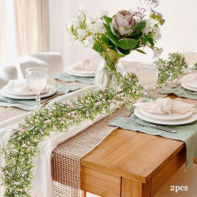 2 Pcs 5.8ft Artificial Baby Breath Flower Vines, Babys Breath Artificial - Image 6
