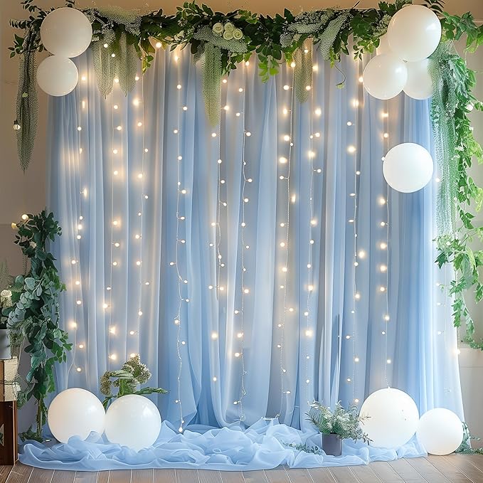 30×10ft Blue Tulle Backdrop Curtain - Image 2