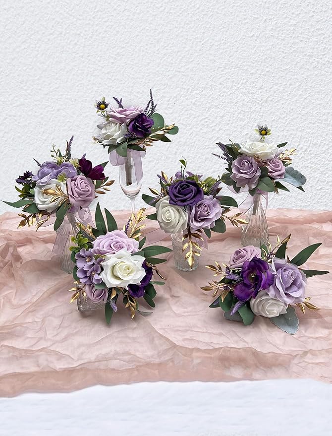 CherishedMoments Set of 6 Assorted Flower Centerpieces Mini Floral Wedding - Image 3