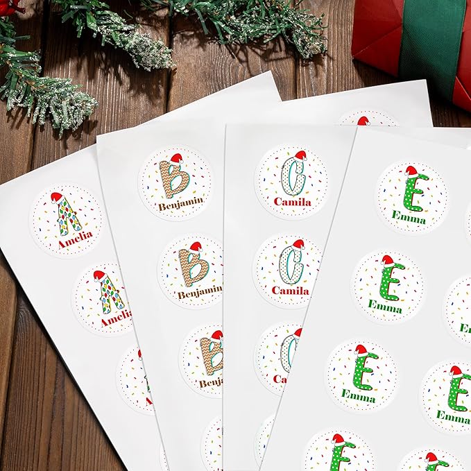 callie moment Personalized Christmas Stickers, Custom Name Waterproof Christmas - Image 5