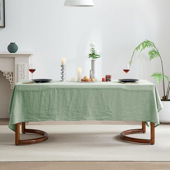 EVERLY Linen Rectangle Tablecloths 60x84 Inches - Image 2