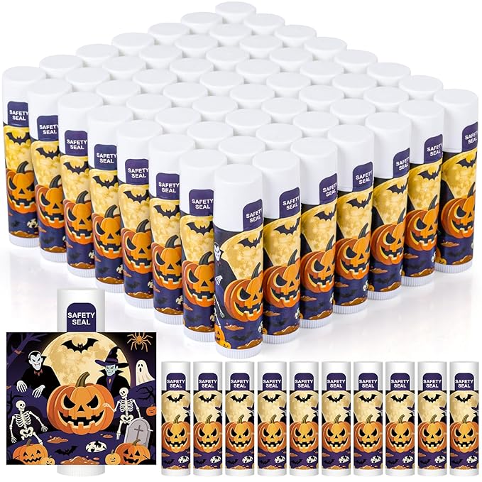 DMSKY 60 Pcs Halloween Lip Balm Bulk, Halloween Party Favors Bulk, Halloween by DMSKY