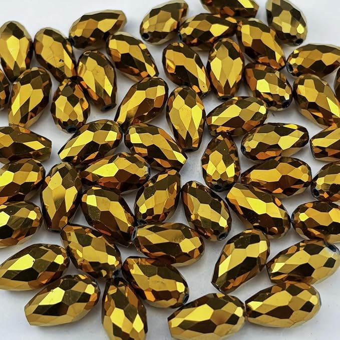 130pcs 6x8mm Teardrop Crystal Glass Beads by Unknown