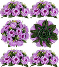 BLOSMON Flower Balls Wedding Rose Centerpieces 6 Pcs Lilac Fake Flowers Kissing by Blosmon