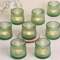 DARJEN Green Ribbed Tealight Votive Candle Holders Set of 10- Votive Candle by DARJEN