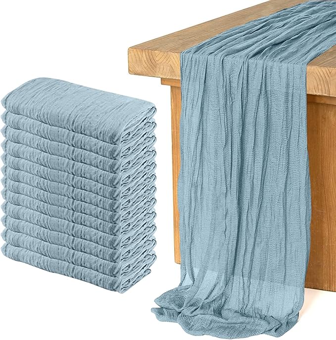 12 Pack Cheesecloth Table Runner, Runner Gauze Boho Wedding Decor Romantic by HOME