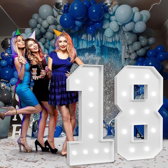 imprsv Marquee Numbers Large 18th-Birthday Decorations: 4ft Light Up Number - Image 7