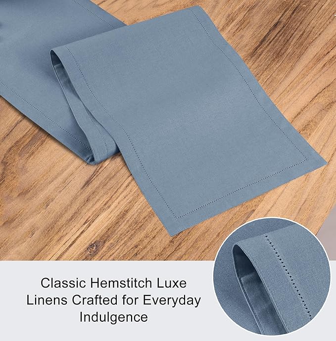 Ruvanti Linen Table Runner 120 Inches, Classic Hemstitch, Non-Slipping - Image 4