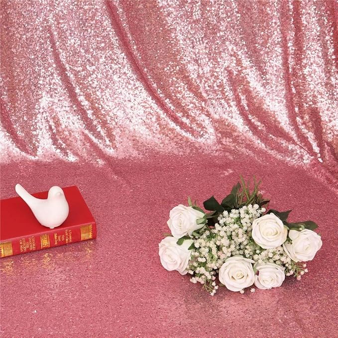 Eternal Beauty Fuchsia Pink Sequin Backdrop, 20x10 Ft Glitter Background - Image 8