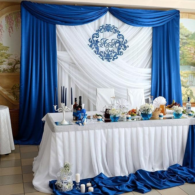 10 x 7 Feet Blue Backdrop Curtain - Image 3