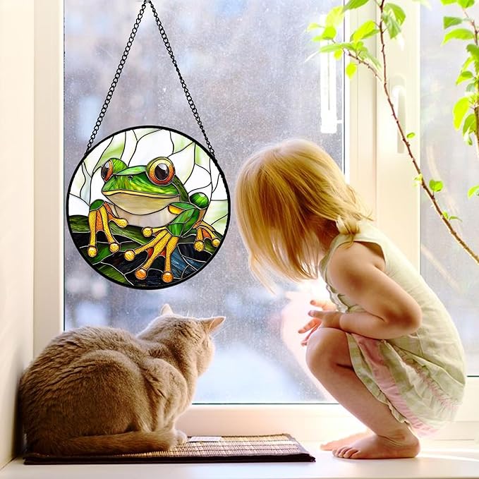 Stained Glass Window Hanging, and Mom 9.8 in - Image 2