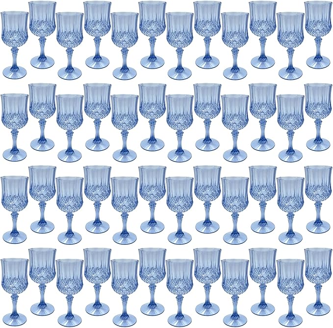 Blue Plastic Wine Glasses，Plastic Goblets by LEYIQUCHAMPAGNEWINEGLASSES