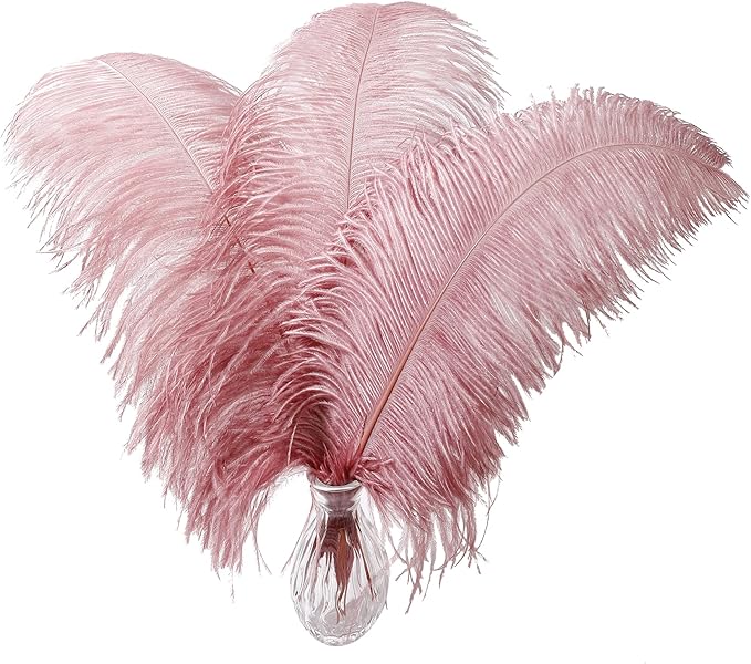 Larryhot Pink Ostrich Feathers Bulk- 16-18 inch 10pcs Feathers by Larryhot
