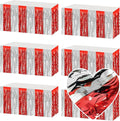 6 Pack 29x108 Inch Red Silver Wave Foil Fringe Table Skirts Metallic Banner by Mebiornt